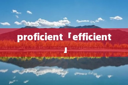 proficient「efficient」 proficient「efficient」