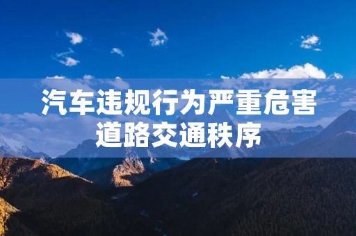 汽车违规行为严重危害道路交通秩序