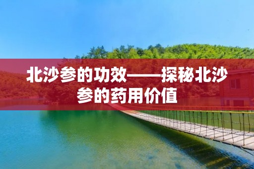 北沙参的功效——探秘北沙参的药用价值 北沙参的功效——探秘北沙参的药用价值