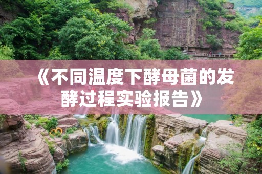 《不同温度下酵母菌的发酵过程实验报告》