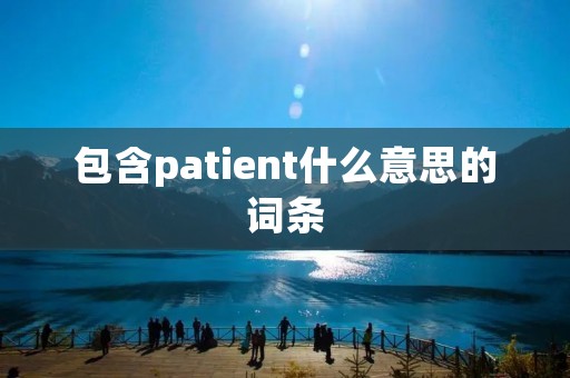 包含patient什么意思的词条