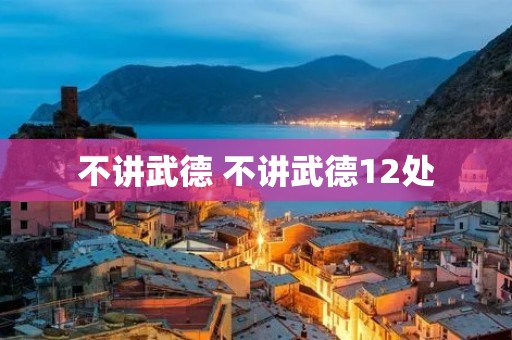 不讲武德 不讲武德12处