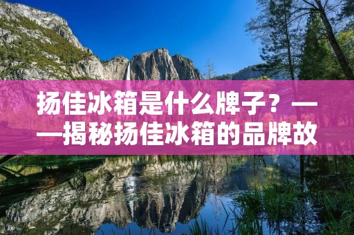 扬佳冰箱是什么牌子？——揭秘扬佳冰箱的品牌故事