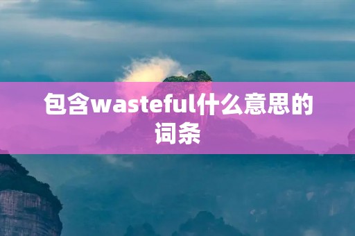 包含wasteful什么意思的词条