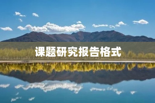 课题研究报告格式