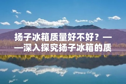 扬子冰箱质量好不好?——深入探究扬子冰箱的质量问题