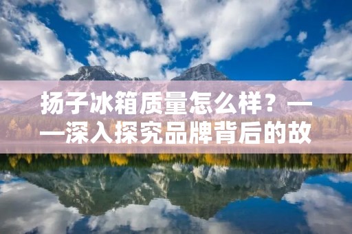 扬子冰箱质量怎么样?——深入探究品牌背后的故事 扬子冰箱质量怎么样?——深入探究品牌背后的故事