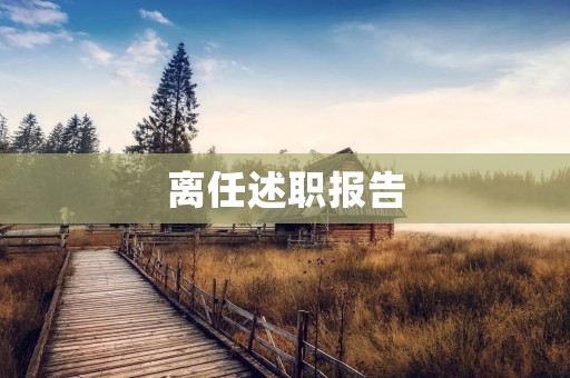 离任述职报告:回顾成长,展望未来