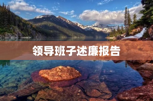 领导班子述廉报告:推动廉政建设,促进干部作风转变