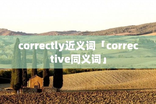 correctly近义词「corrective同义词」