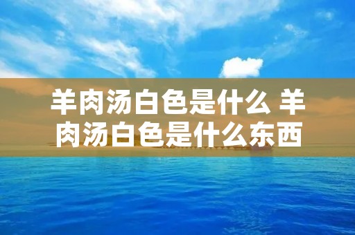 羊肉汤白色是什么 羊肉汤白色是什么东西