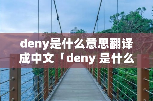 deny是什么意思翻译成中文「deny 是什么意思」
