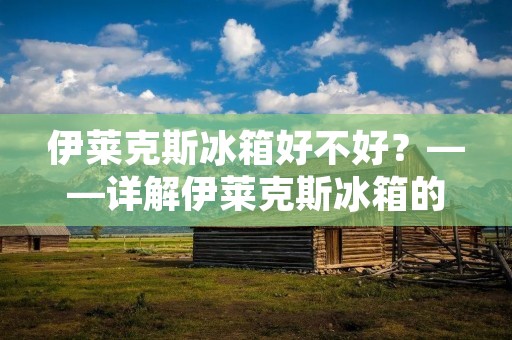 伊莱克斯冰箱好不好？——详解伊莱克斯冰箱的质量和性能