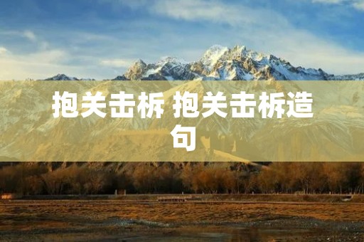 抱关击柝 抱关击柝造句