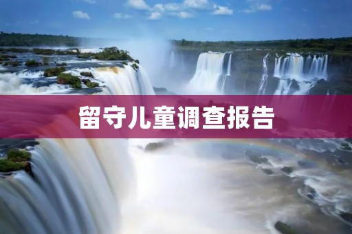 留守儿童调查报告:他们的现状与需求