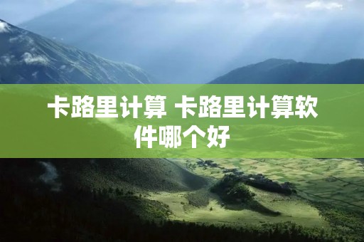 卡路里计算 卡路里计算软件哪个好