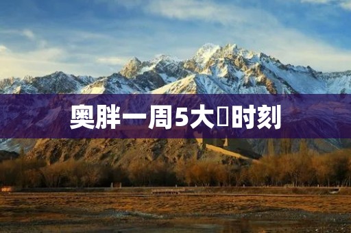 奥胖一周5大囧时刻 奥胖一周5大囧时刻