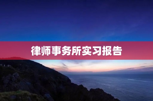 律师事务所实习报告