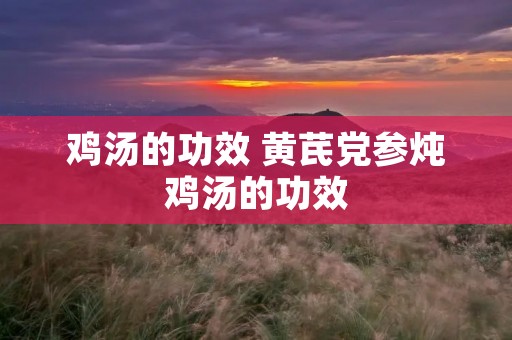鸡汤的功效 黄芪党参炖鸡汤的功效 鸡汤的功效 黄芪党参炖鸡汤的功效