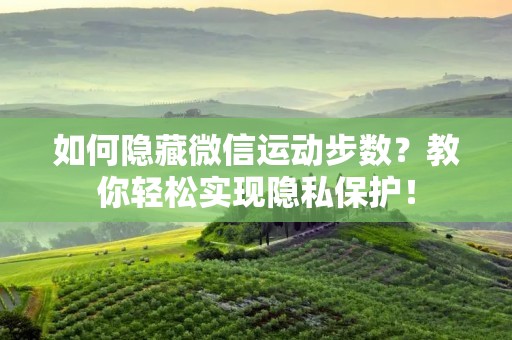 如何隐藏微信运动步数？教你轻松实现隐私保护！