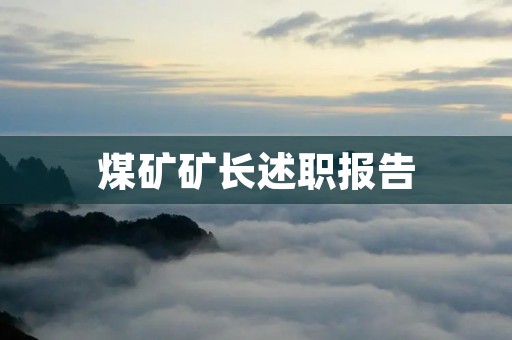 煤矿矿长述职报告
