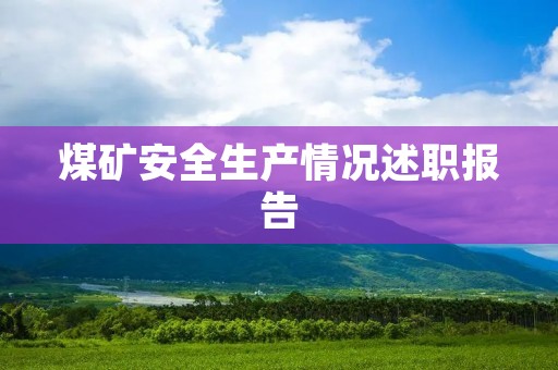 煤矿安全生产情况述职报告
