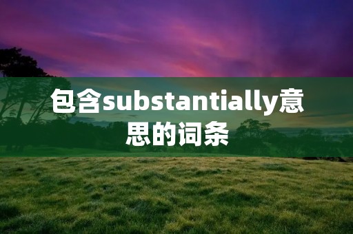 包含substantially意思的词条 包含substantially意思的词条