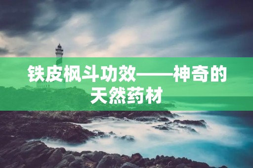 铁皮枫斗功效——神奇的天然药材 铁皮枫斗功效——神奇的天然药材