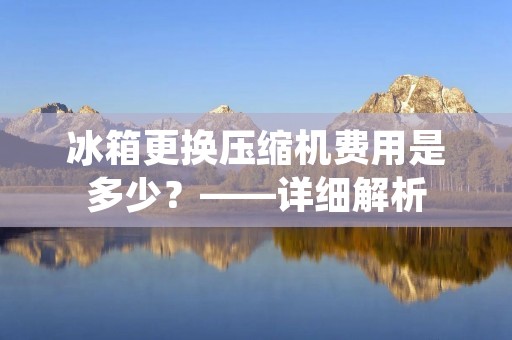 冰箱更换压缩机费用是多少？——详细解析