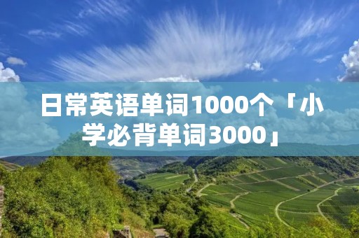日常英语单词1000个「小学必背单词3000」