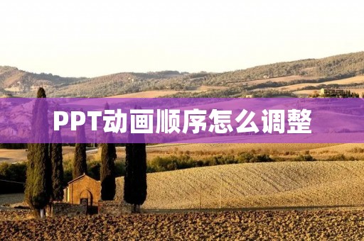 PPT动画顺序怎么调整