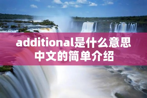 additional是什么意思中文的简单介绍
