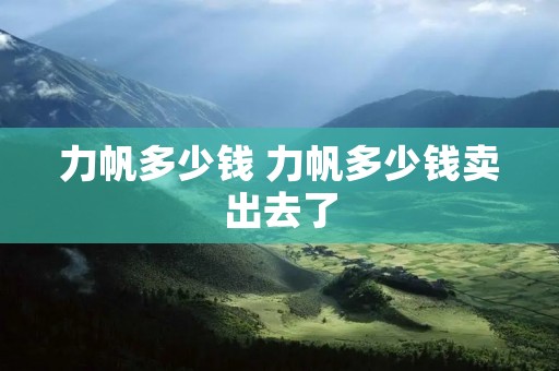 力帆多少钱 力帆多少钱卖出去了