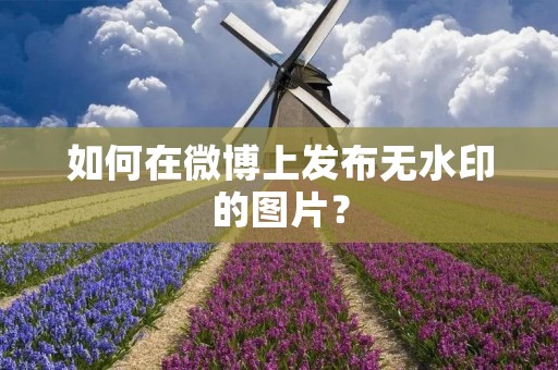 如何在微博上发布无水印的图片？