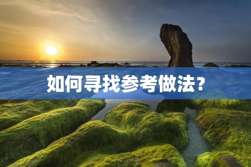 如何寻找参考做法? 如何寻找参考做法?