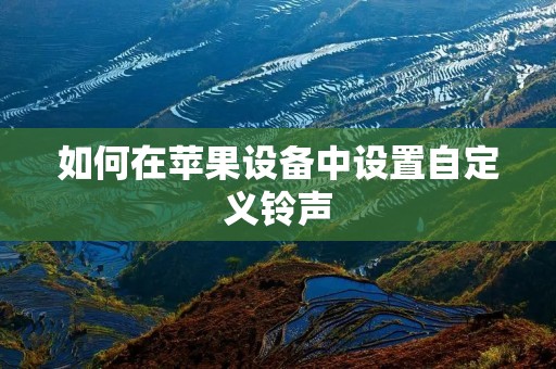 如何在苹果设备中设置自定义铃声