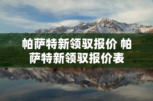 帕萨特新领驭报价 帕萨特新领驭报价表 帕萨特新领驭报价 帕萨特新领驭报价表