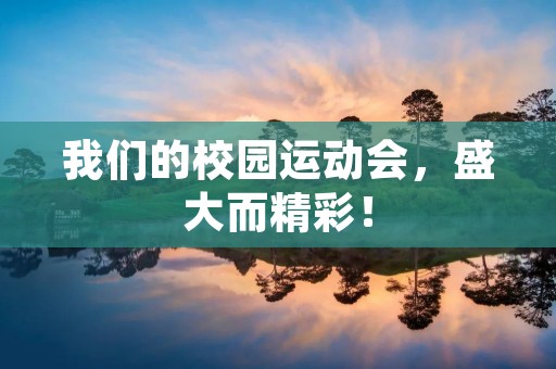 我们的校园运动会，盛大而精彩！