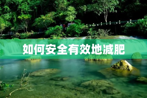 如何安全有效地减肥