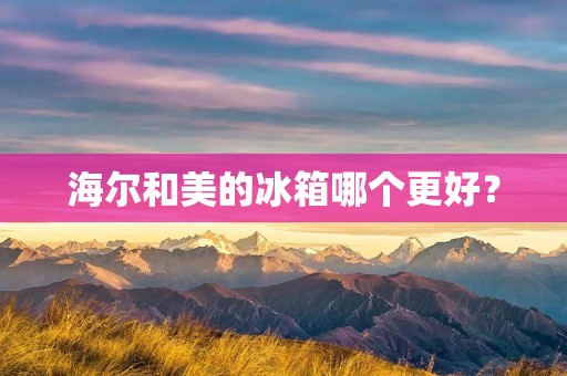 海尔和美的冰箱哪个更好？