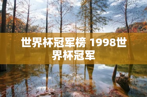 世界杯冠军榜 1998世界杯冠军
