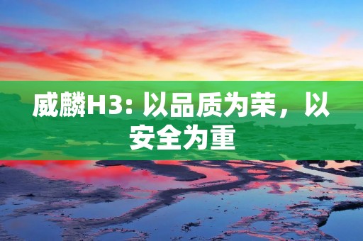 威麟H3: 以品质为荣,以安全为重 威麟H3: 以品质为荣,以安全为重