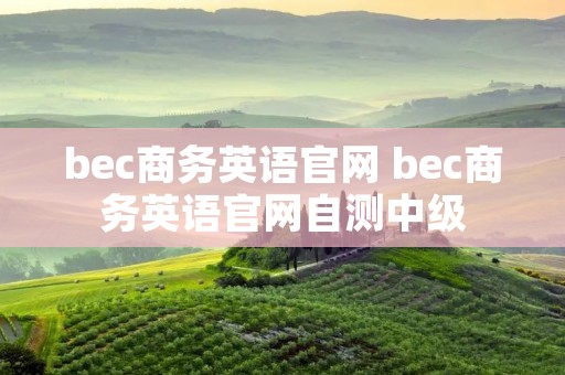 bec商务英语官网 bec商务英语官网自测中级