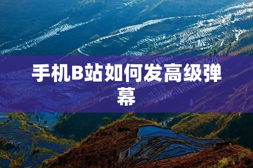 手机B站如何发高级弹幕