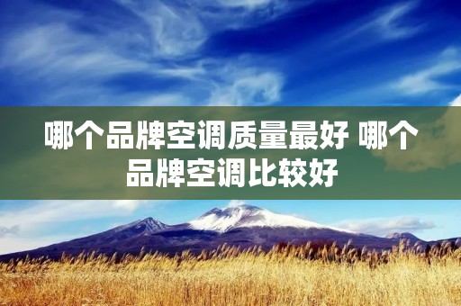 哪个品牌空调质量最好 哪个品牌空调比较好