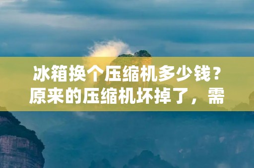 冰箱换个压缩机多少钱？原来的压缩机坏掉了，需要更换新的，但是不知道价格怎么样。首先，我们需要了解一下压缩机的作用和种类。然后，再根据不同的情况来确定价格。以下是详细描述。