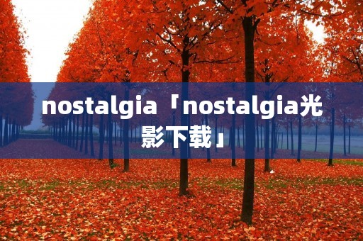 nostalgia「nostalgia光影下载」