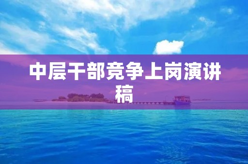 中层干部竞争上岗演讲稿
