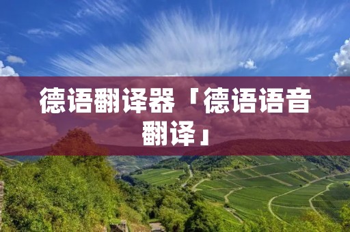 德语翻译器「德语语音翻译」 德语翻译器「德语语音翻译」