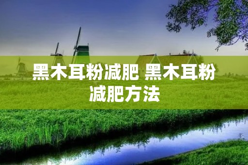 黑木耳粉减肥 黑木耳粉减肥方法